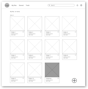 Dashboard Page Wireframe