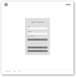 Sign In Page Wireframe